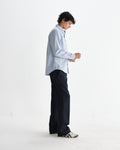 wax london men's Abingdon - Blue Preppy Stripe Shirt