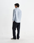 wax london men's Abingdon - Blue Preppy Stripe Shirt