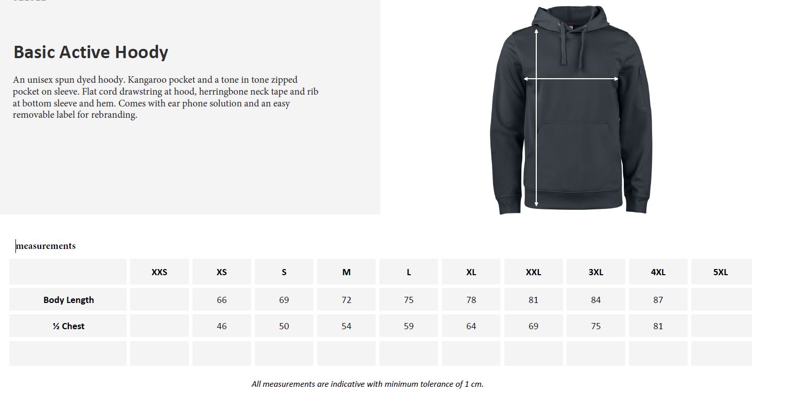 Clique Basic Active Unisex Hoodie | Medium Weight Hooded Jumper | 5 Colours | XS-4XL - Hoodie - Logo Free Clothing