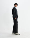 wax london men's Alban - Black And Green Floral Textured Jacquard Cardigan