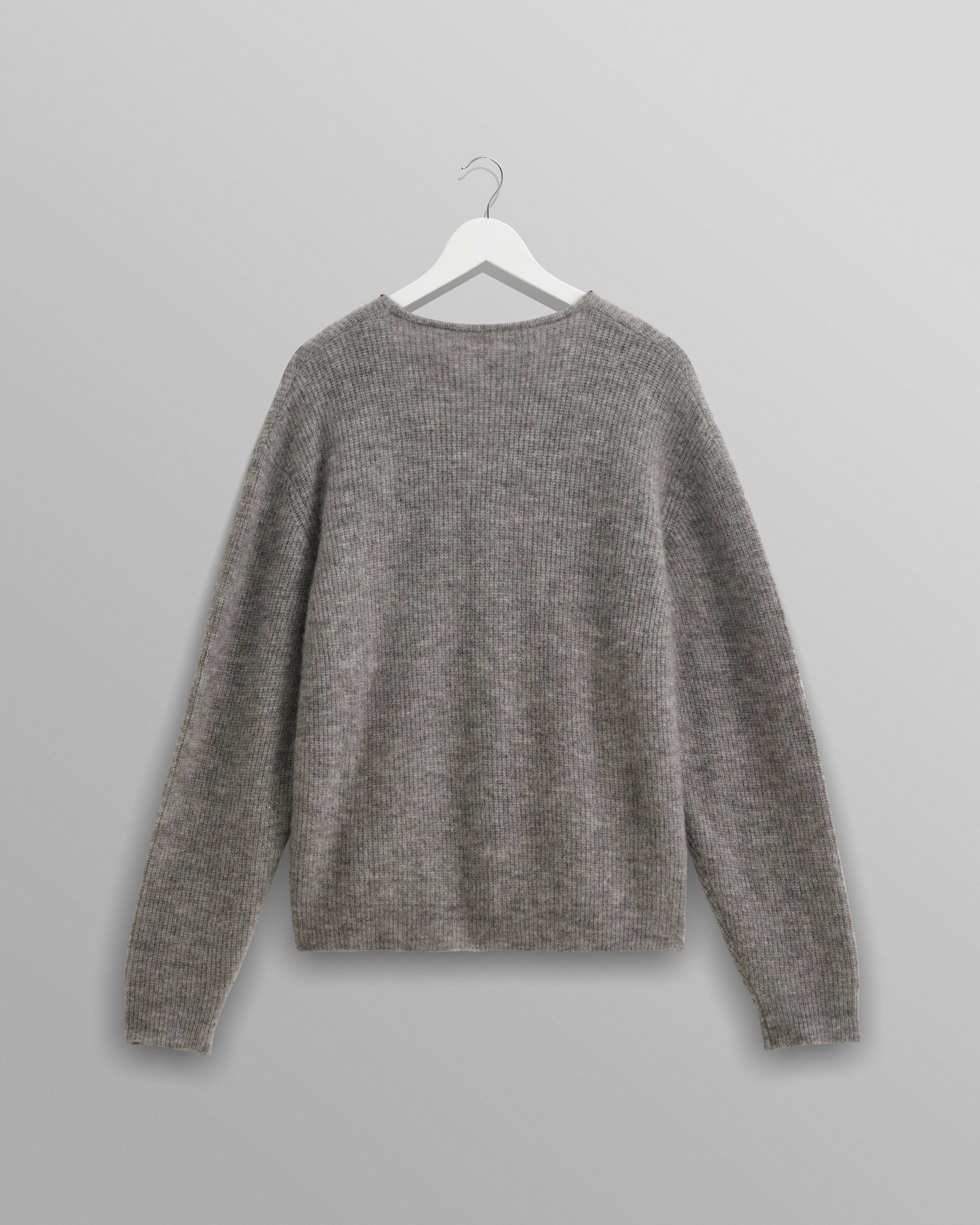 wax london men's Alban - Grey Marl Mohair Blend Cardigan