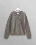 wax london men's Alban - Grey Marl Mohair Blend Cardigan