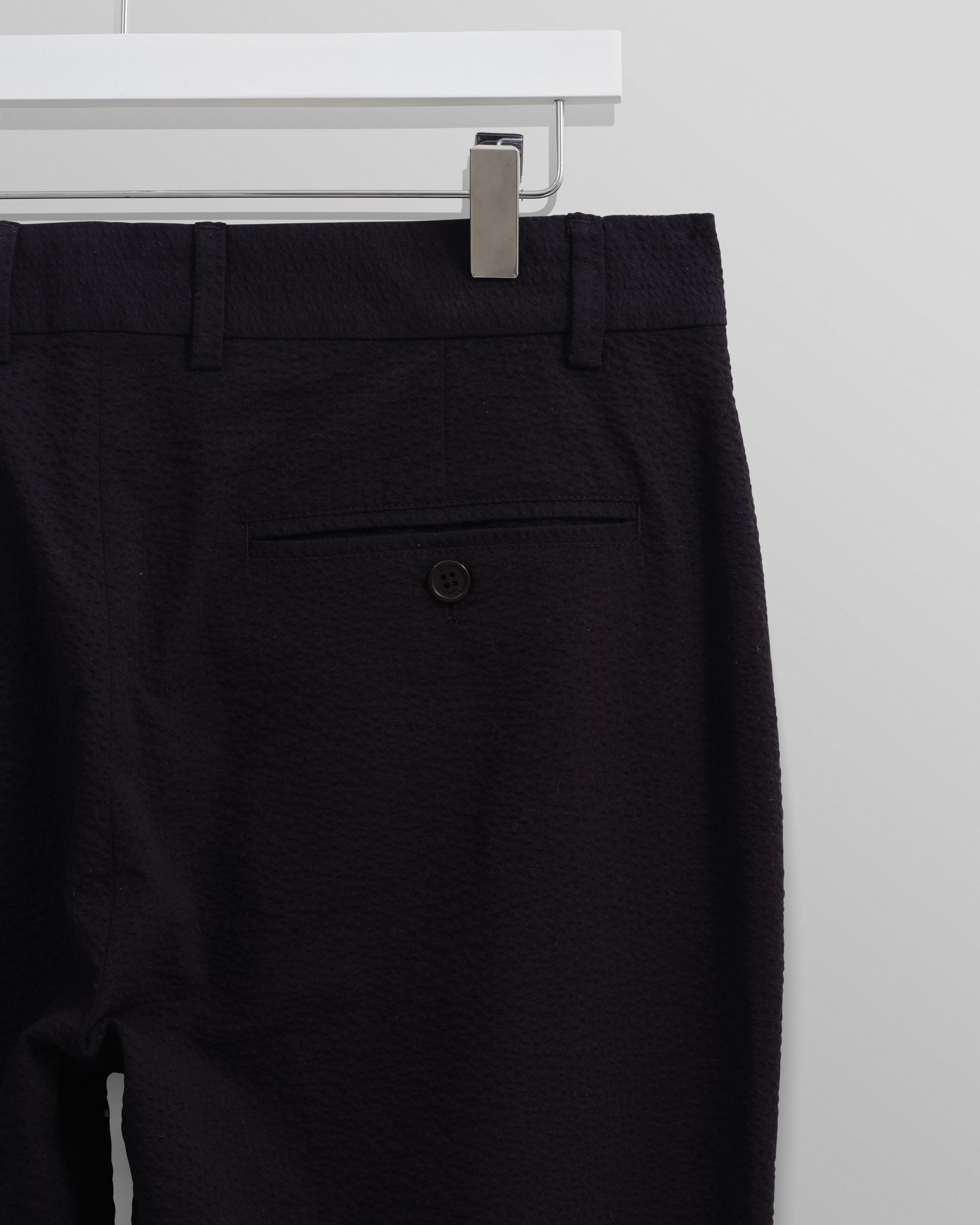 wax london men's Alp - Black Seersucker Trousers