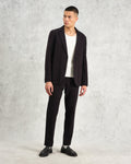 wax london men's Alp - Black Seersucker Trousers