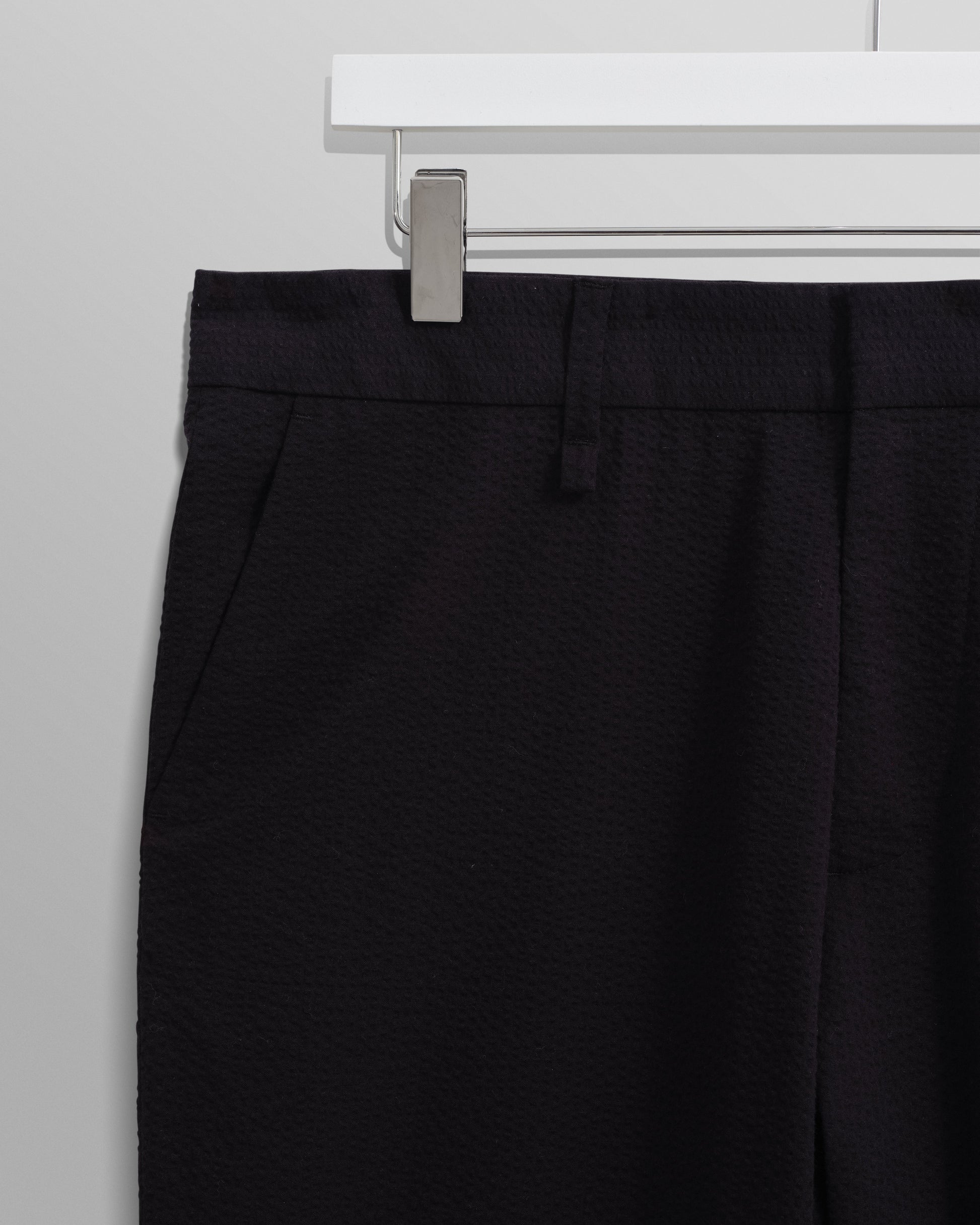 wax london men's Alp - Black Seersucker Trousers