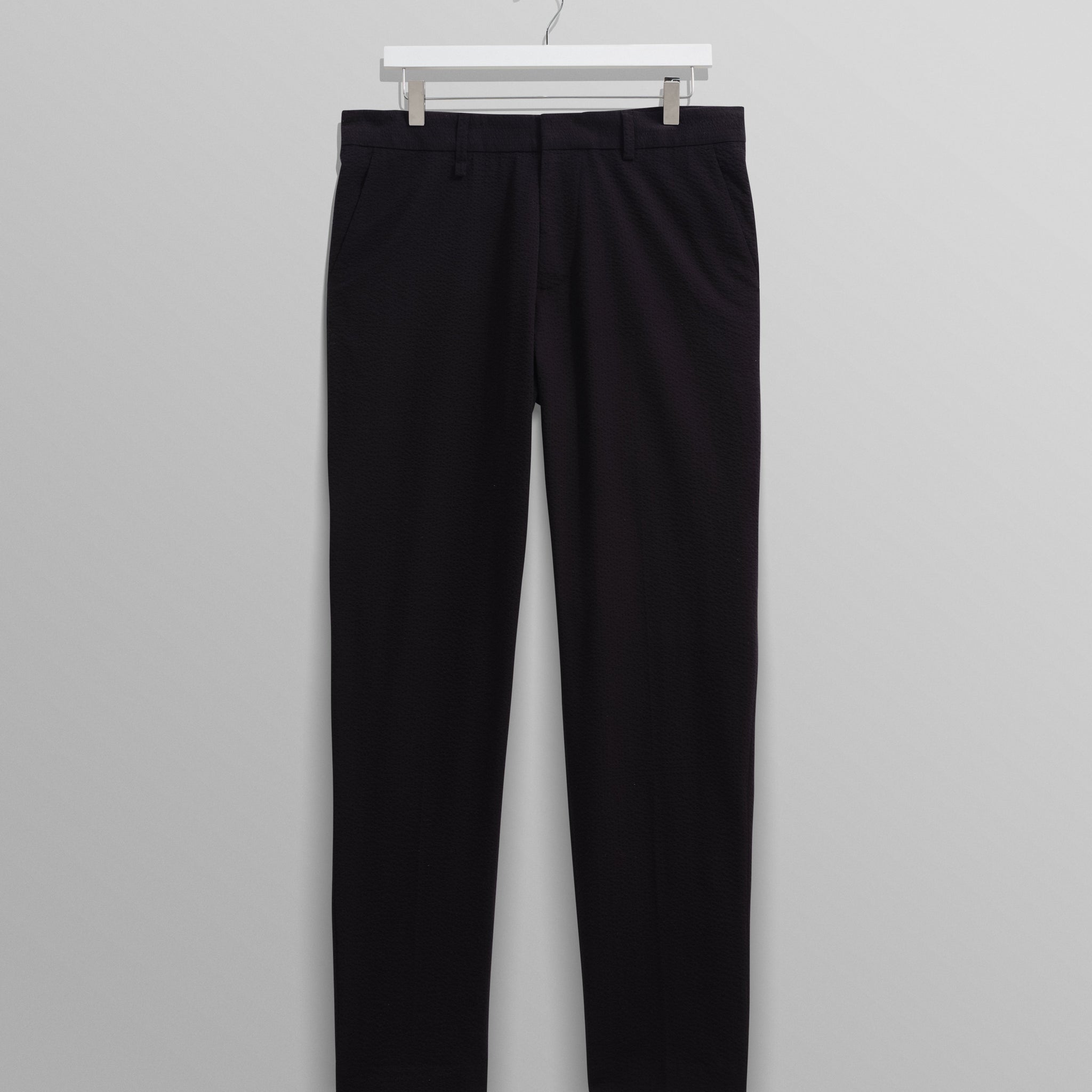 wax london men's Alp - Black Seersucker Trousers