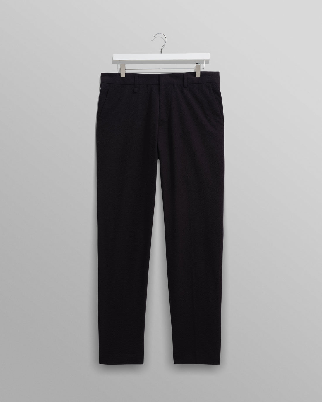 wax london men's Alp - Black Seersucker Trousers