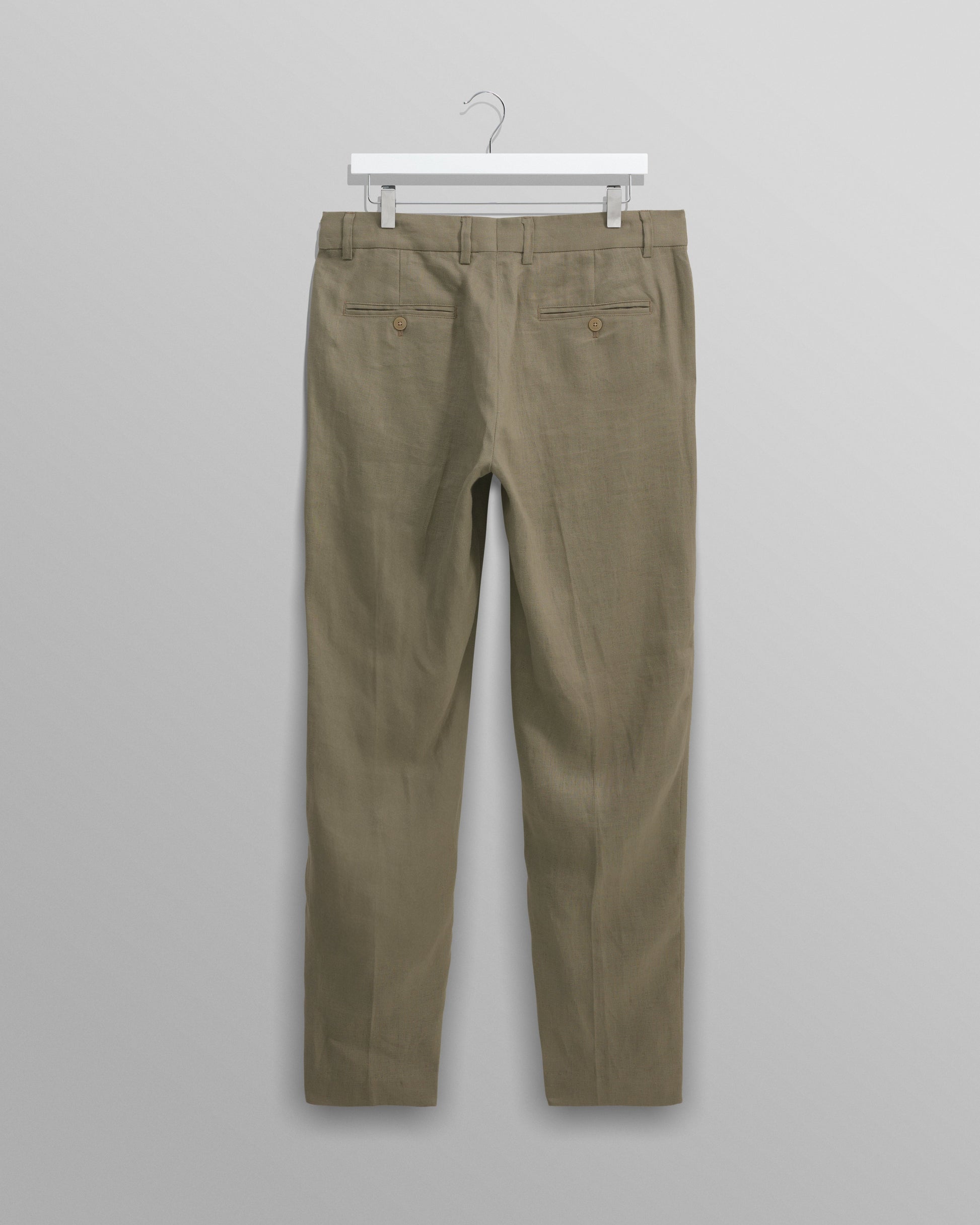 wax london men's Alp - Khaki Linen Trousers