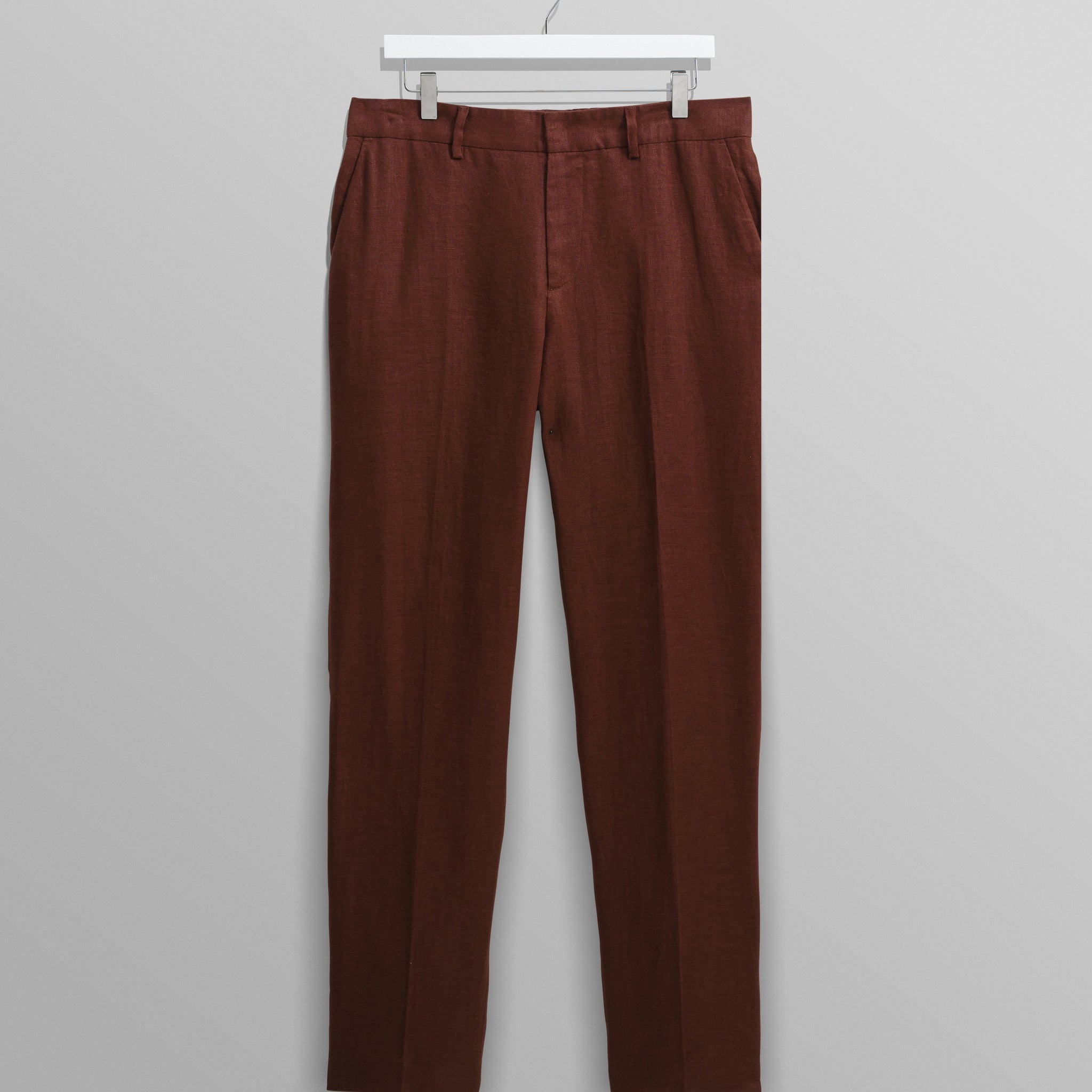 wax london men's Alp - Merlot Linen Trousers