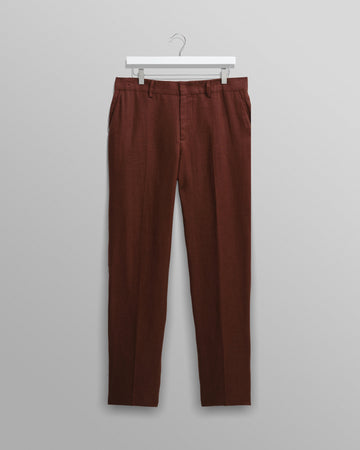 wax london men's Alp - Merlot Linen Trousers