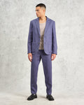 wax london men's Alp - Mid-Blue Linen Trousers
