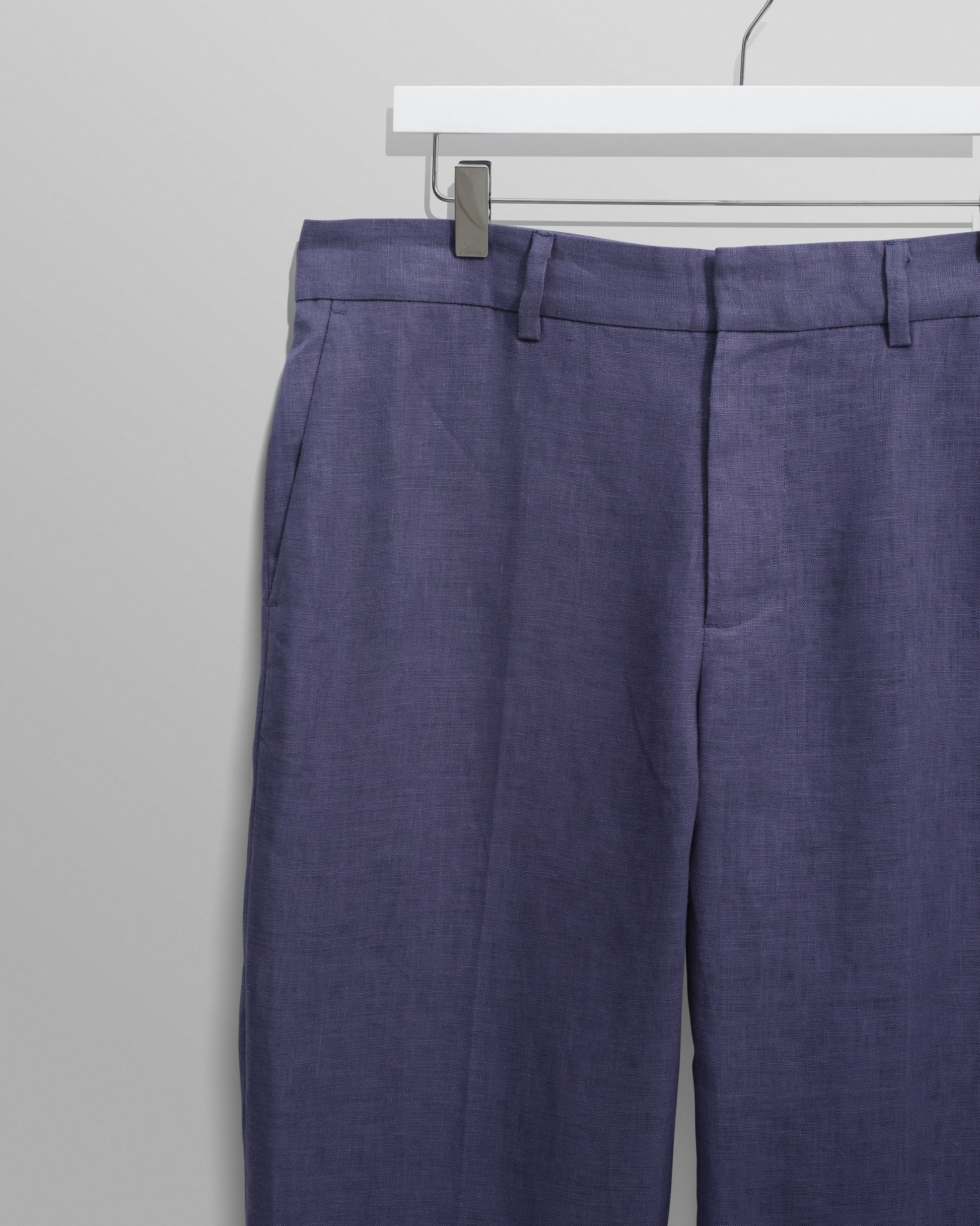 wax london men's Alp - Mid-Blue Linen Trousers