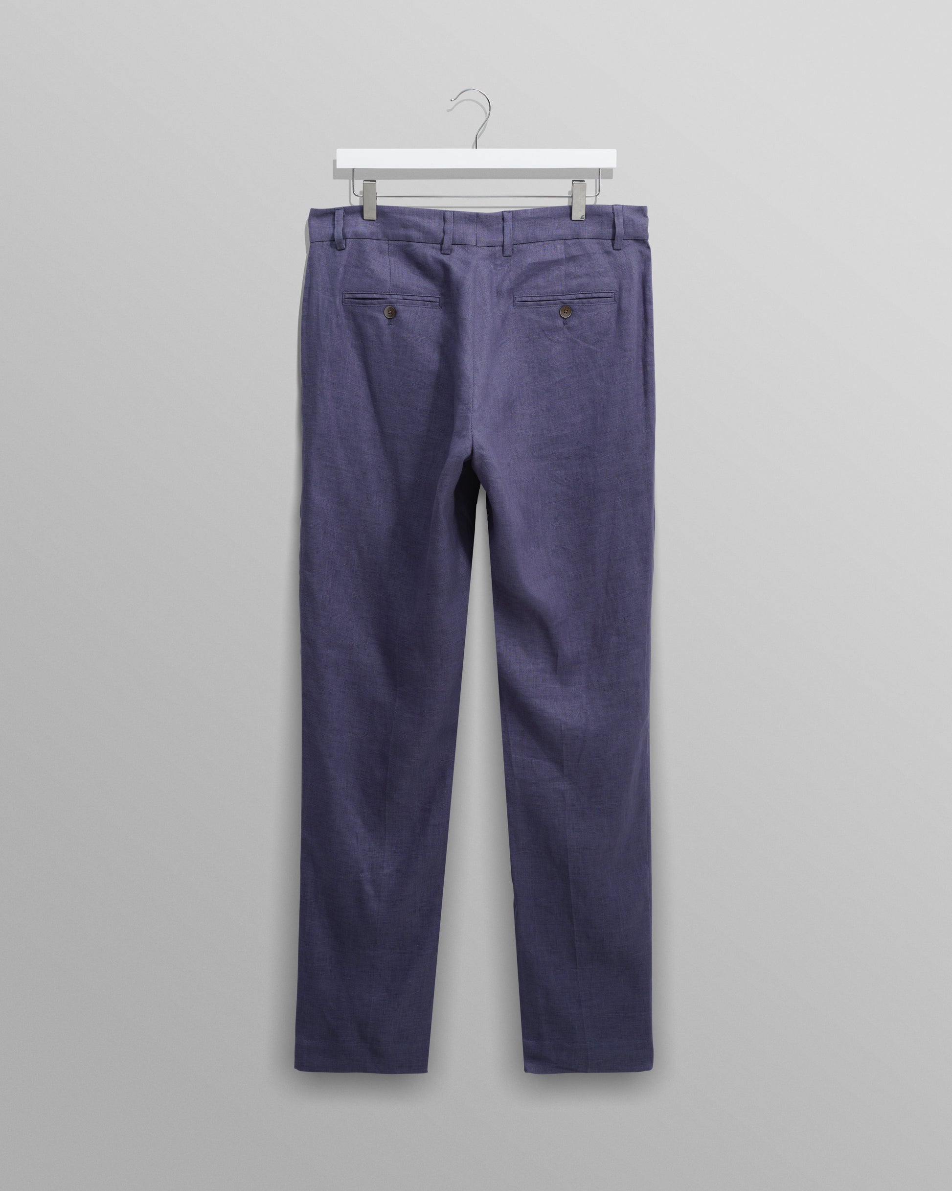 wax london men's Alp - Mid-Blue Linen Trousers