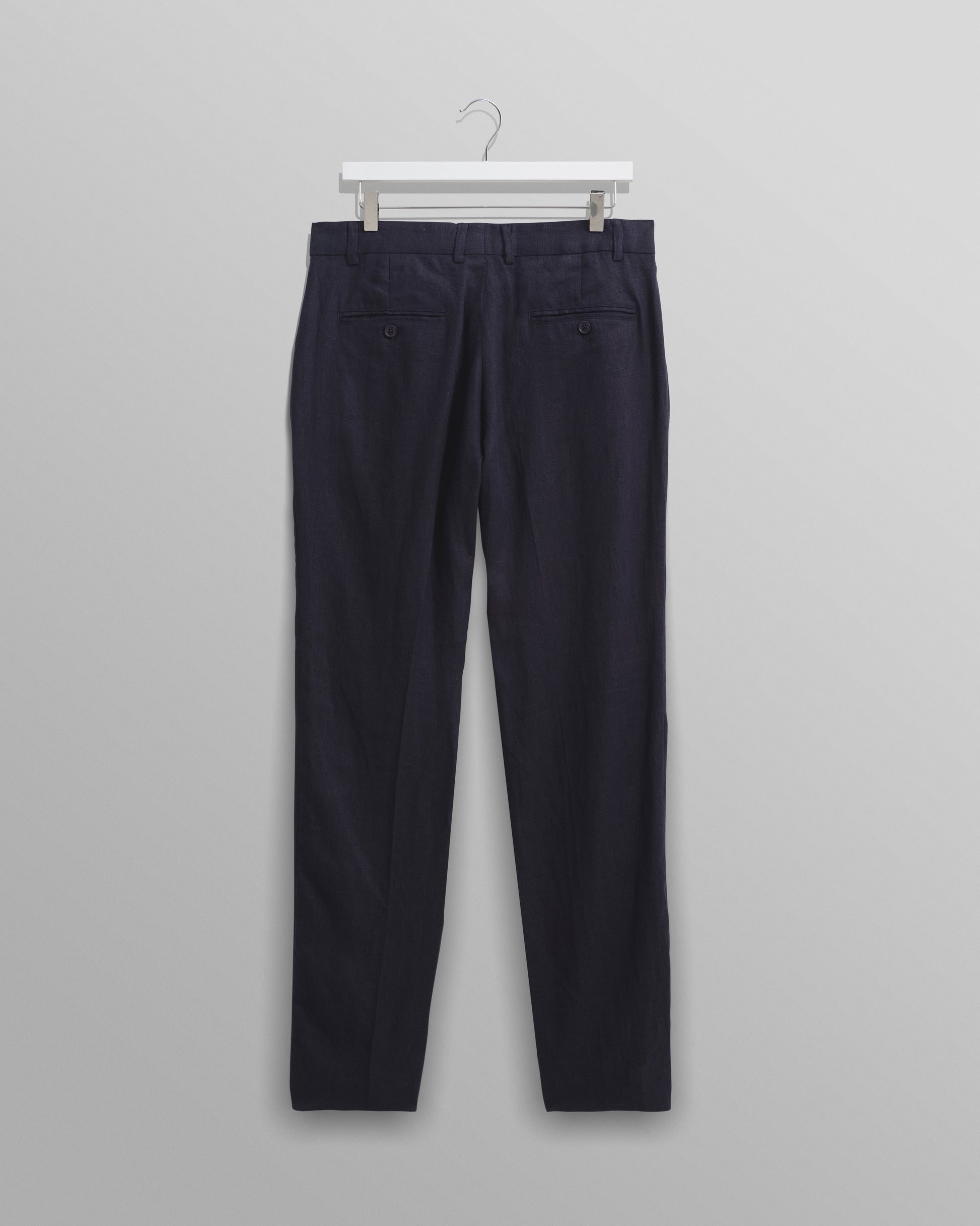 wax london men's Alp - Midnight Navy Linen Trousers