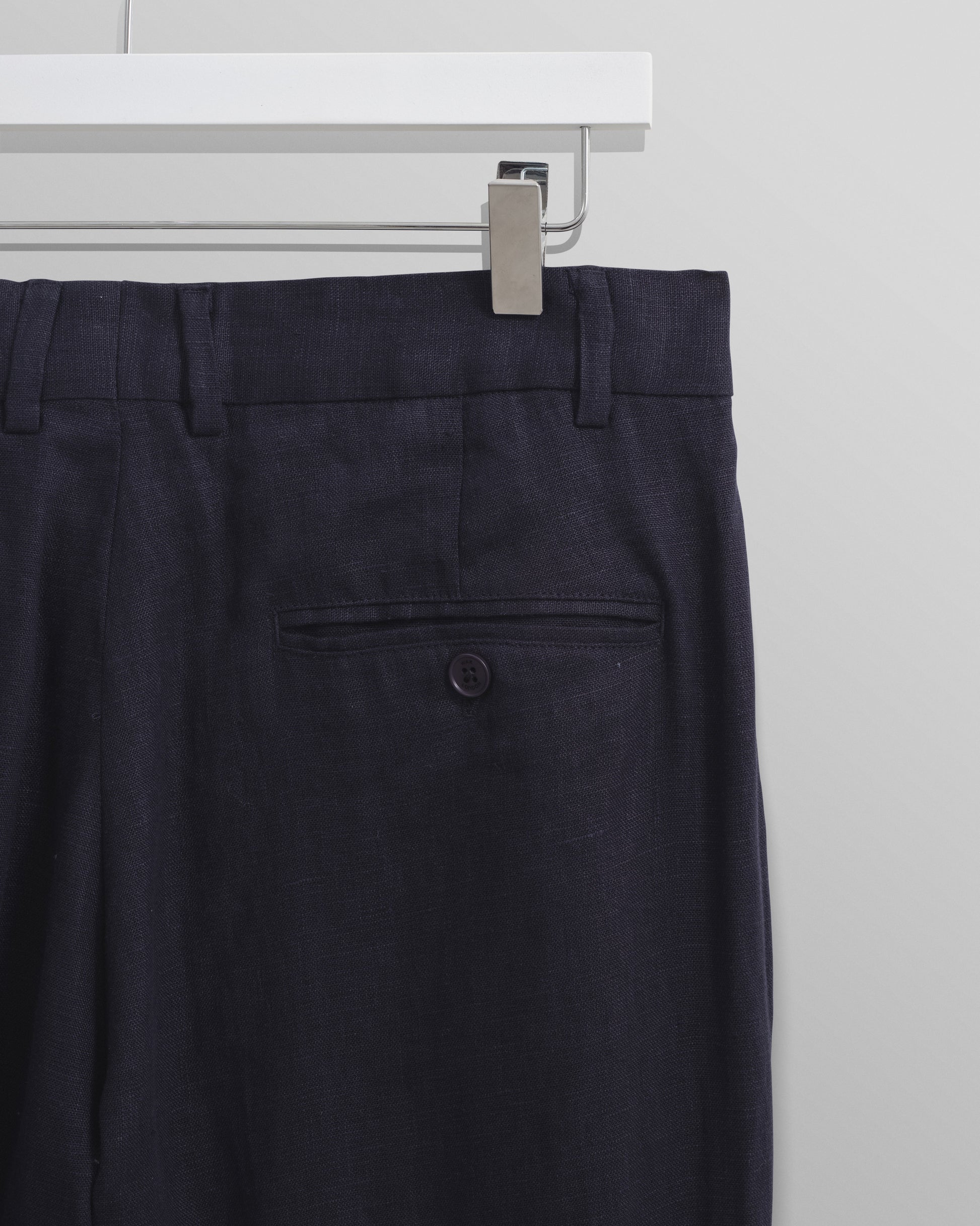 wax london men's Alp - Midnight Navy Linen Trousers