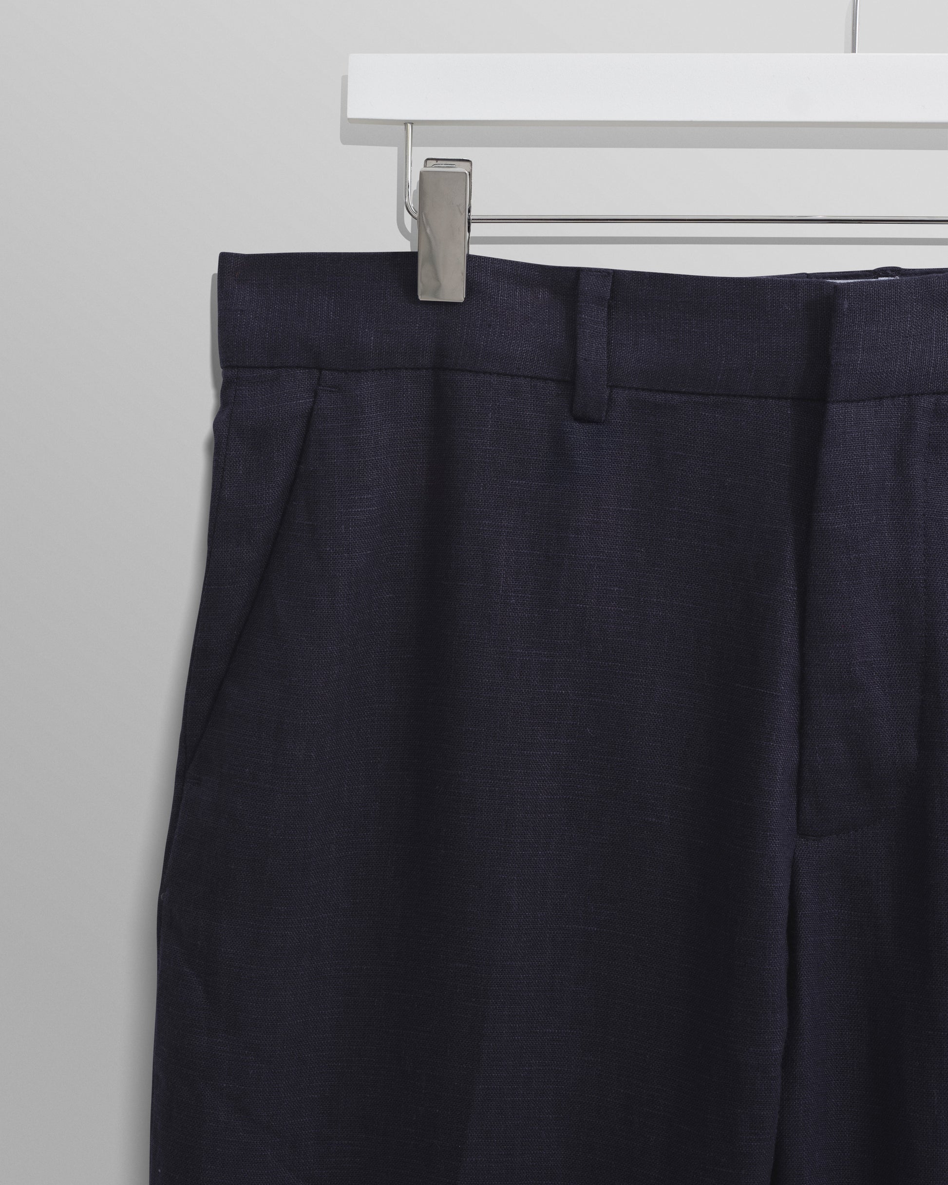 wax london men's Alp - Midnight Navy Linen Trousers