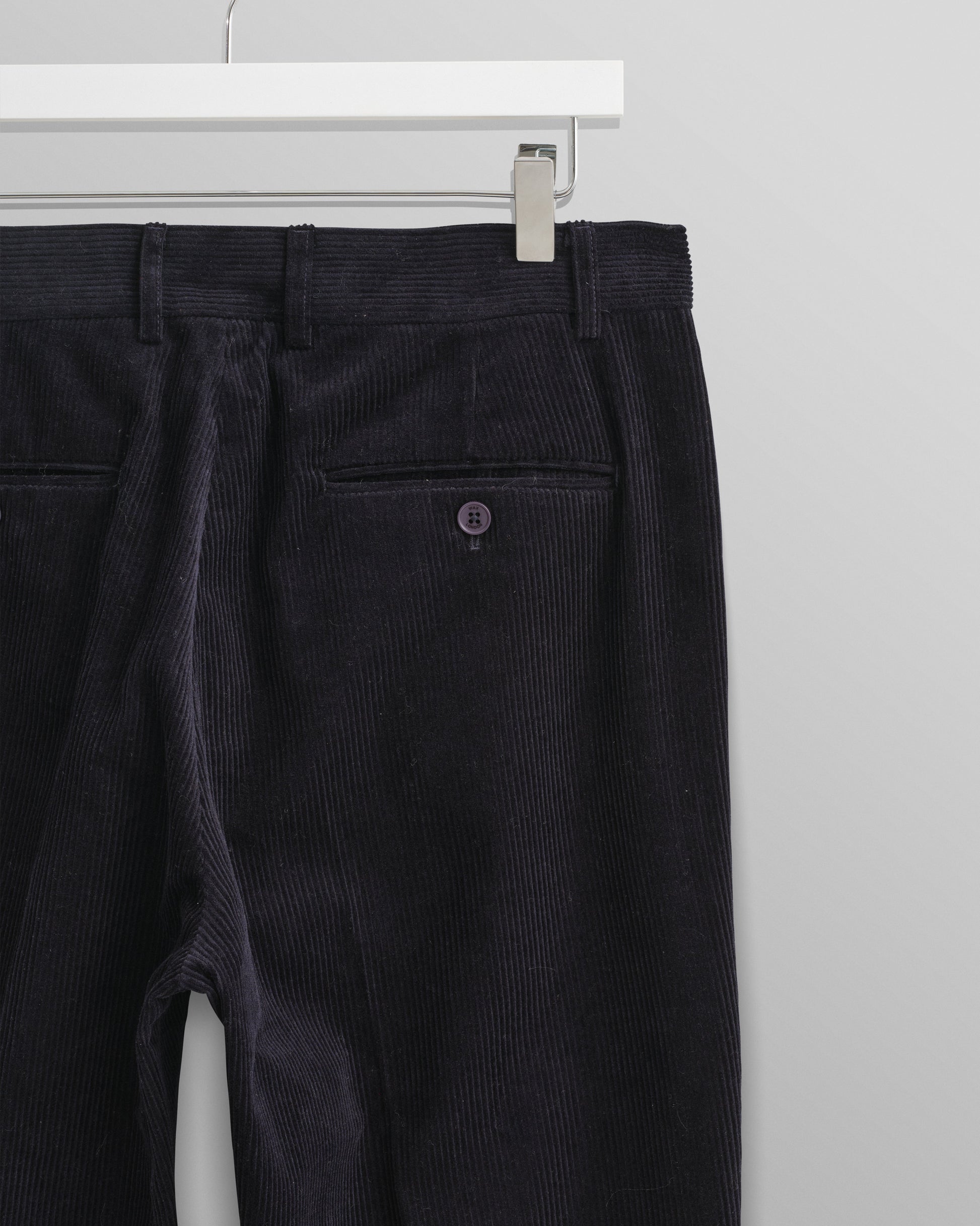 wax london men's Alp - Navy Corduroy Trousers