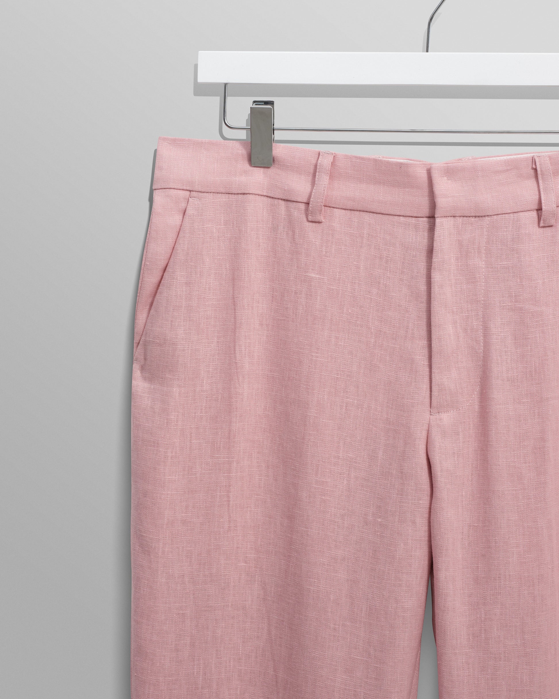 wax london men's Alp - Pale Pink Linen Trousers