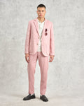 wax london men's Alp - Pale Pink Linen Trousers