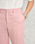 wax london men's Alp - Pale Pink Linen Trousers