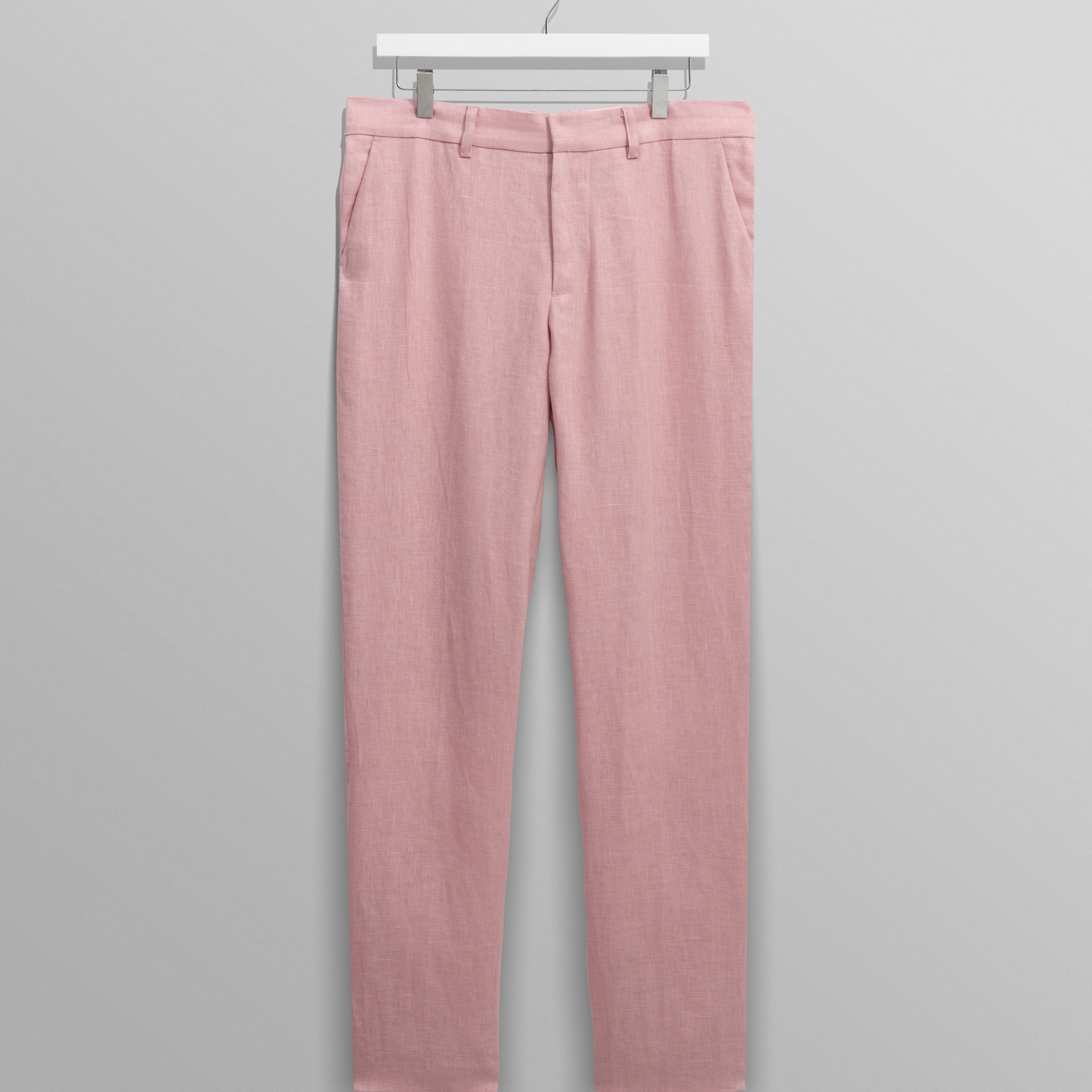 wax london men's Alp - Pale Pink Linen Trousers