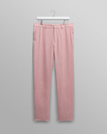 wax london men's Alp - Pale Pink Linen Trousers