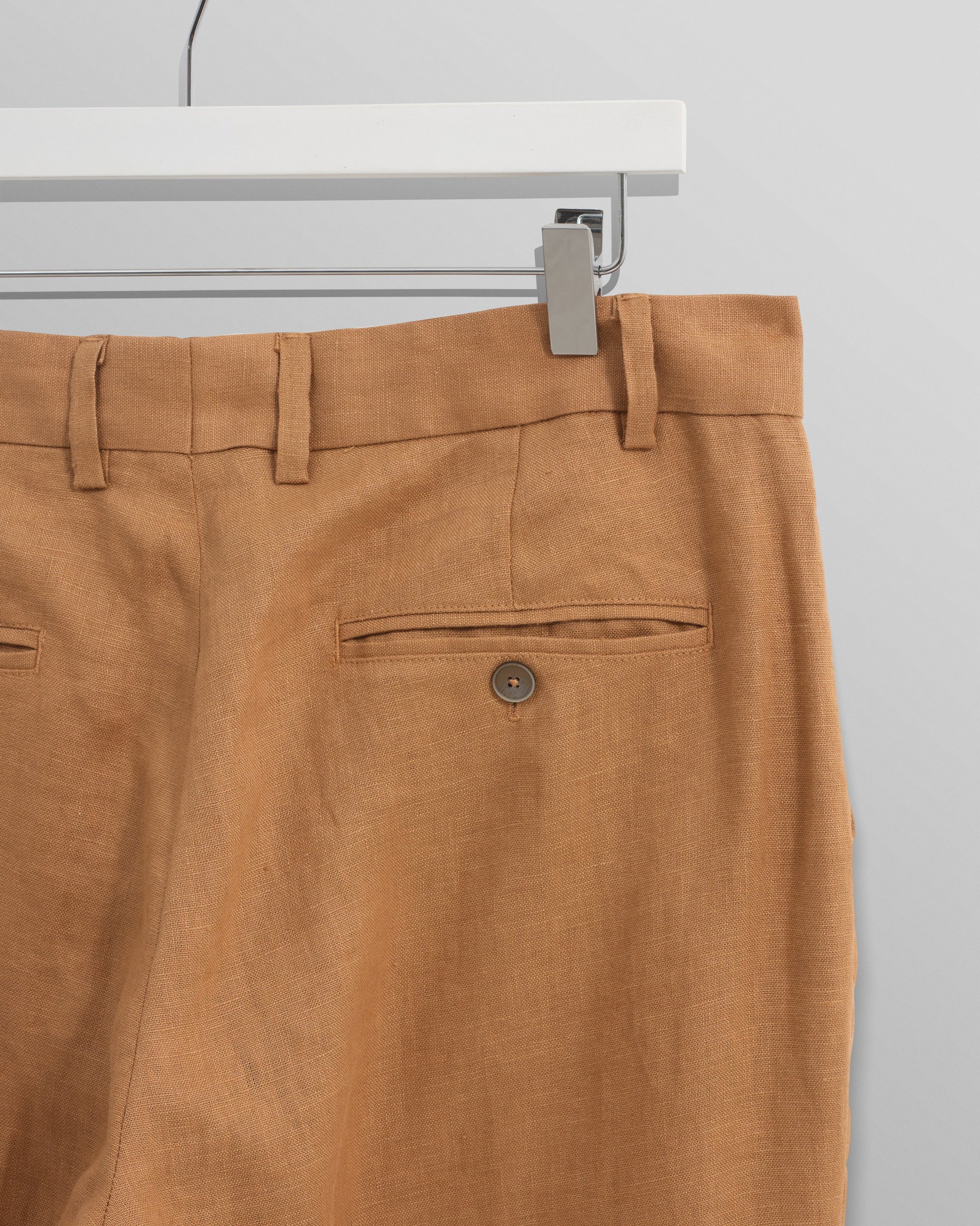 wax london men's Alp - Tan Linen Trousers