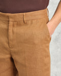 wax london men's Alp - Tan Linen Trousers