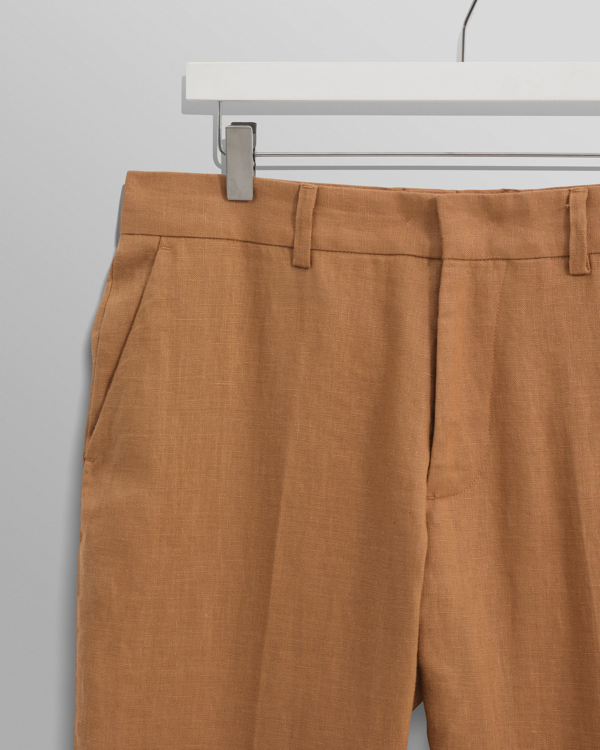 wax london men's Alp - Tan Linen Trousers