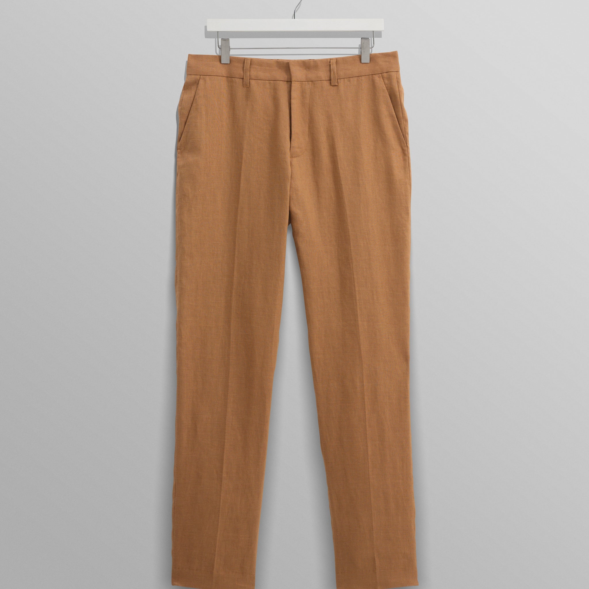 wax london men's Alp - Tan Linen Trousers