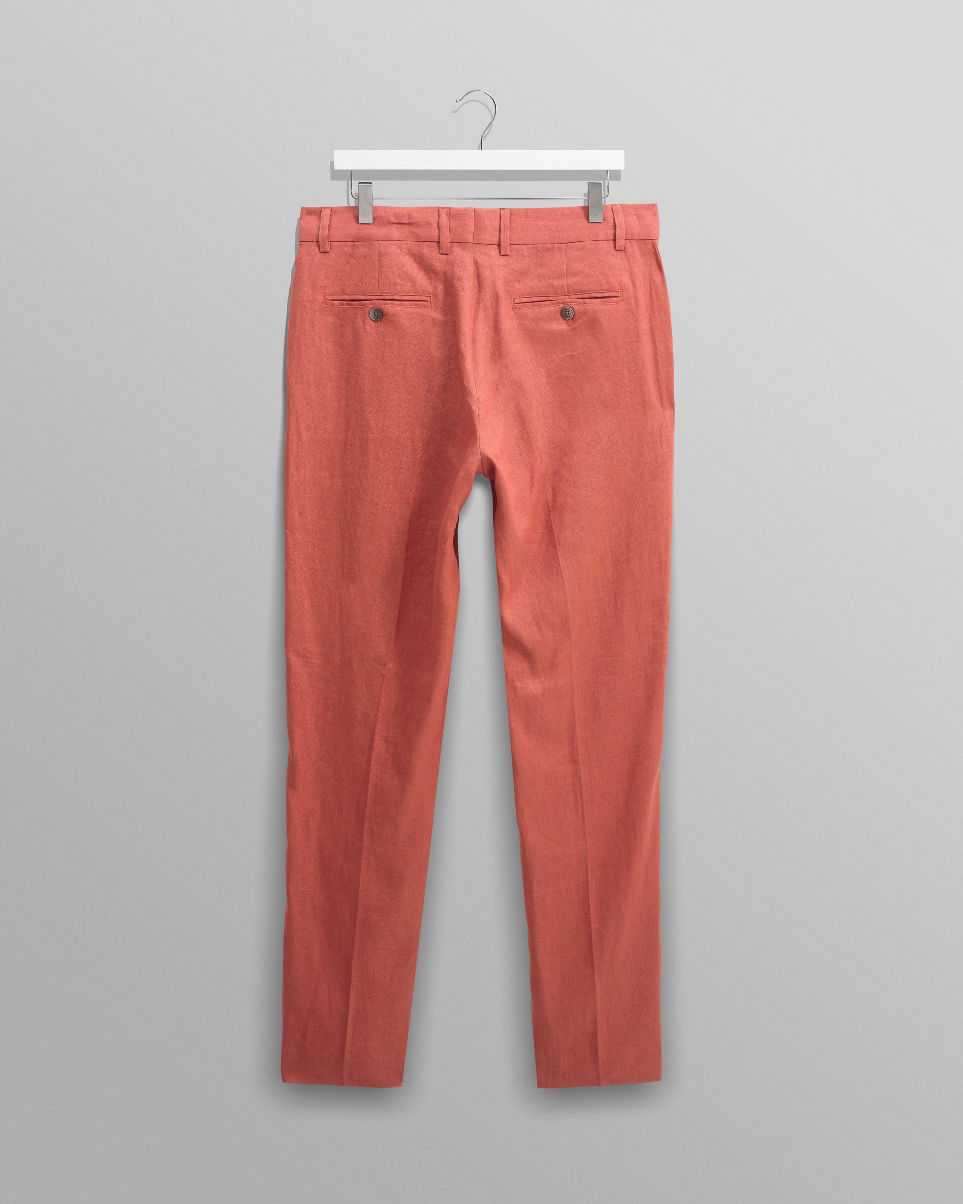 wax london men's Alp - Terracotta Linen Trousers