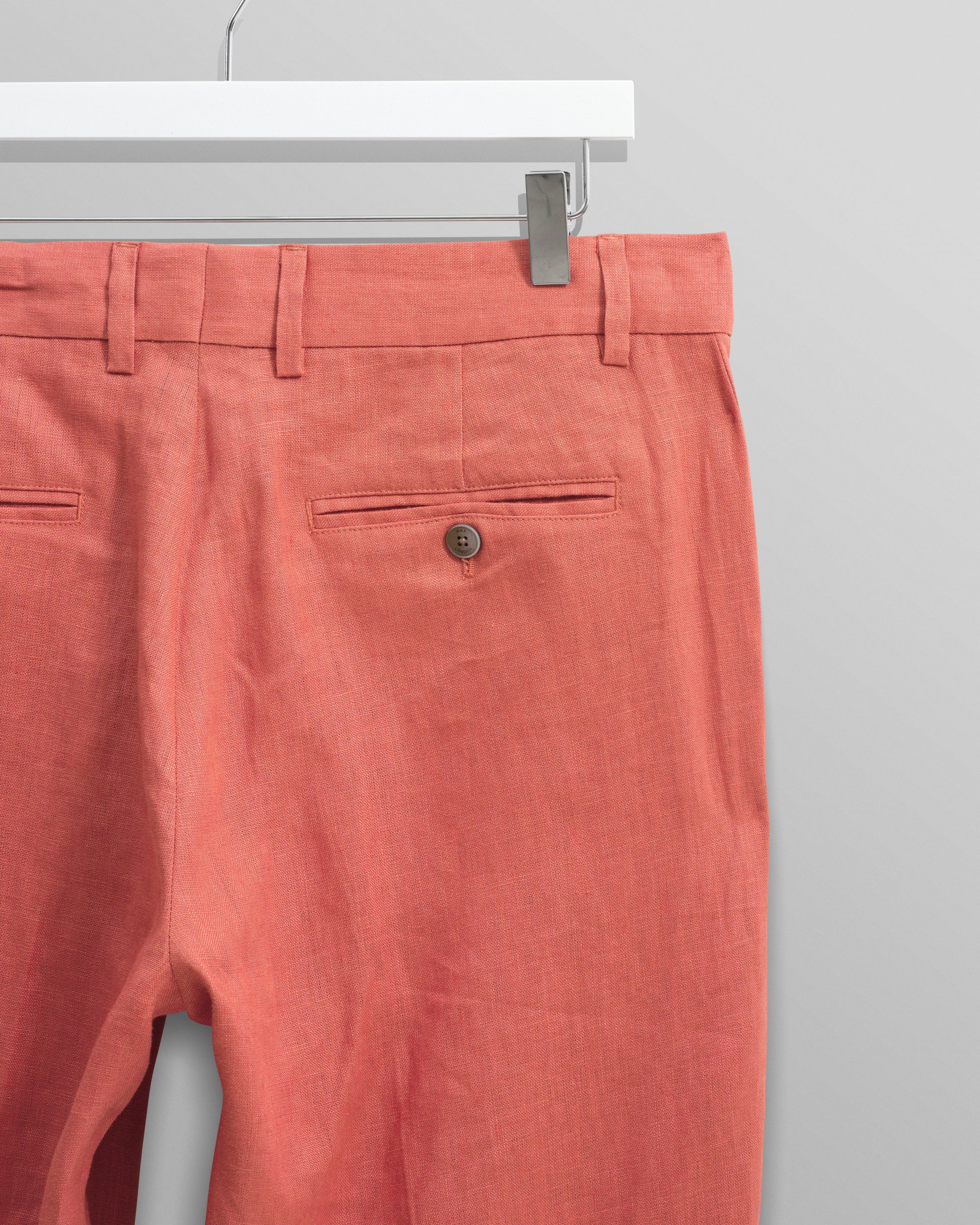 wax london men's Alp - Terracotta Linen Trousers