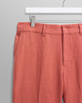 wax london men's Alp - Terracotta Linen Trousers