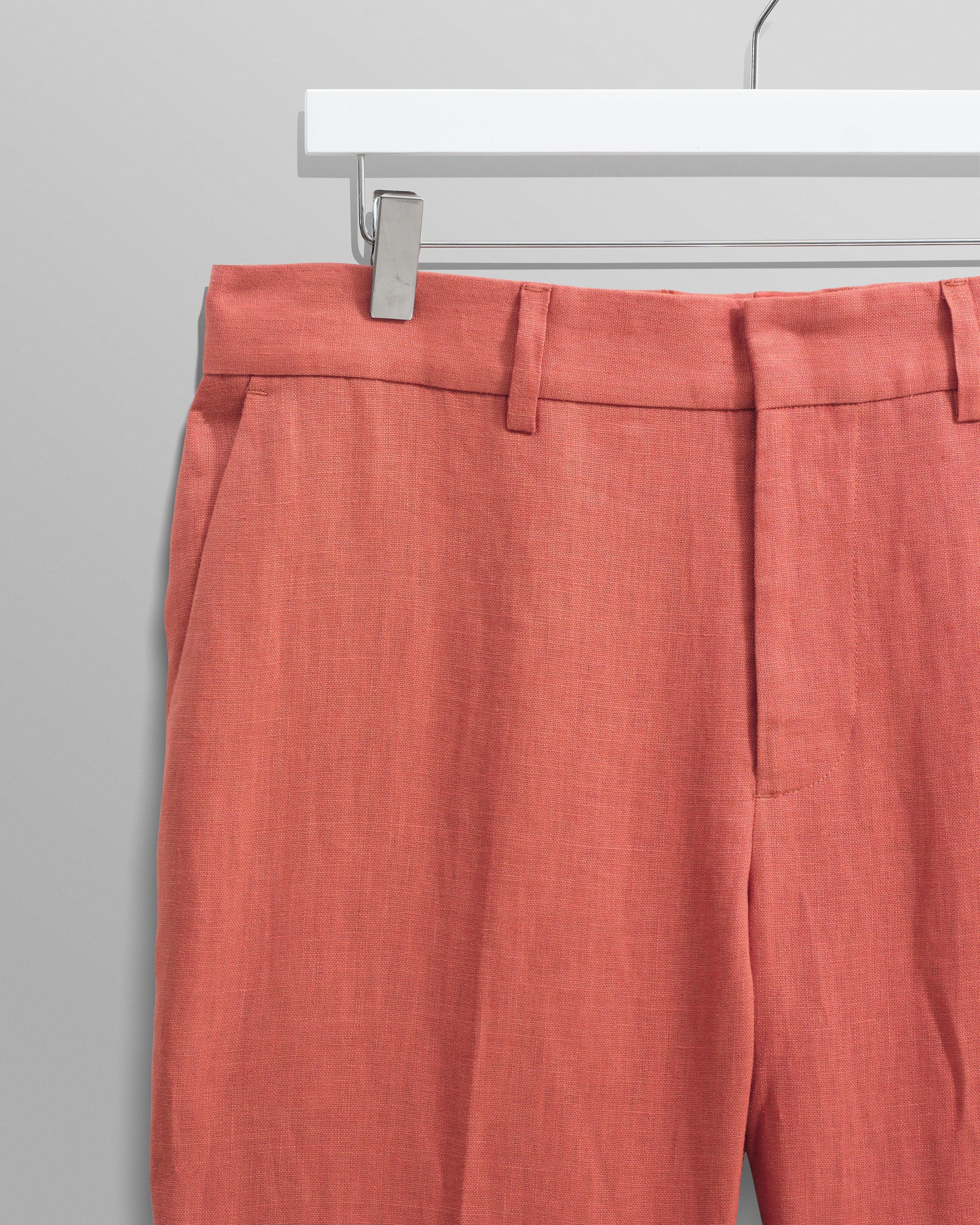 wax london men's Alp - Terracotta Linen Trousers