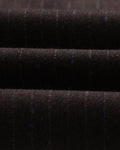 wax london men's Aston - Dark Brown Wool Pinstripe Trousers