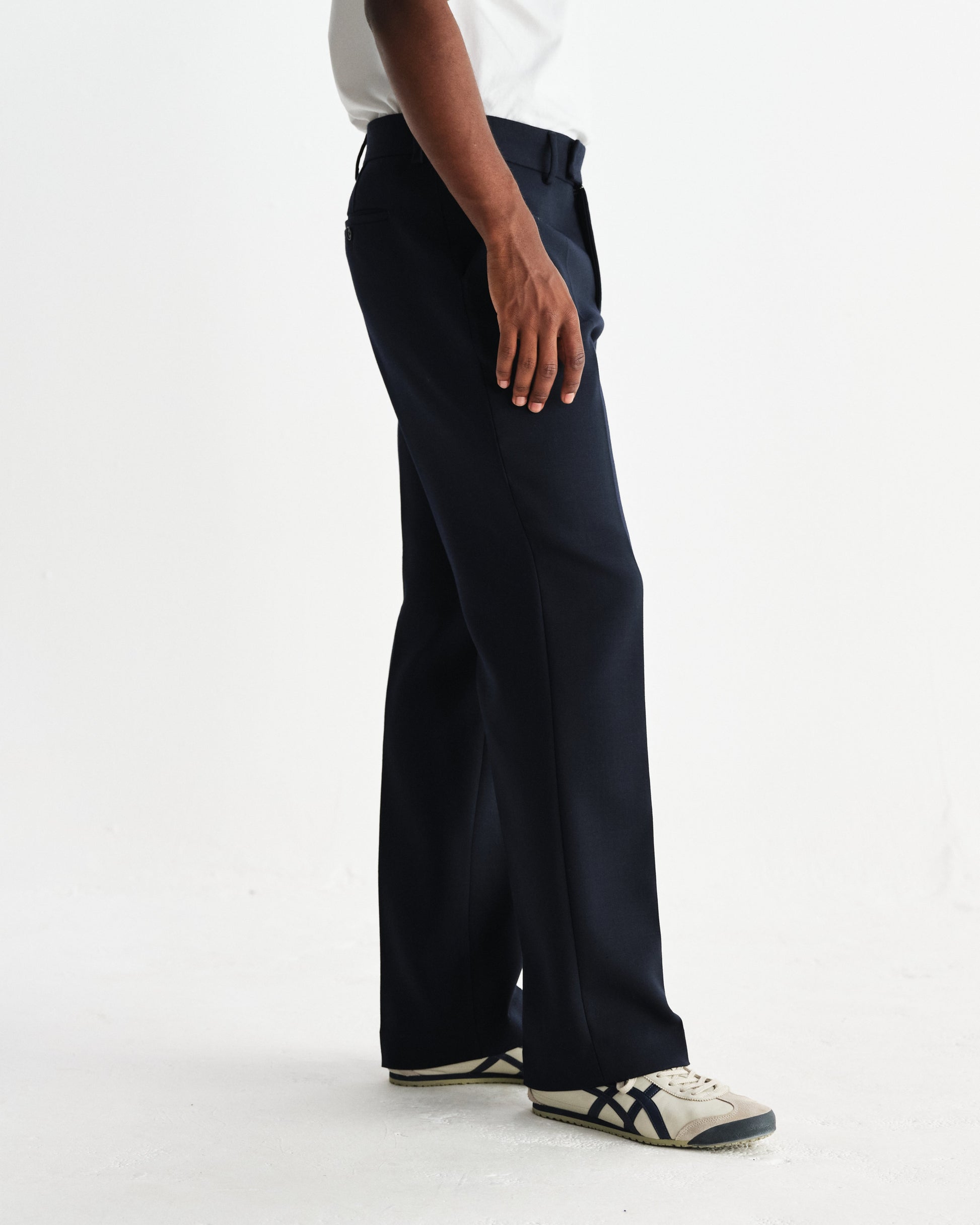 wax london men's Aston - Navy Heavy Twill Trousers