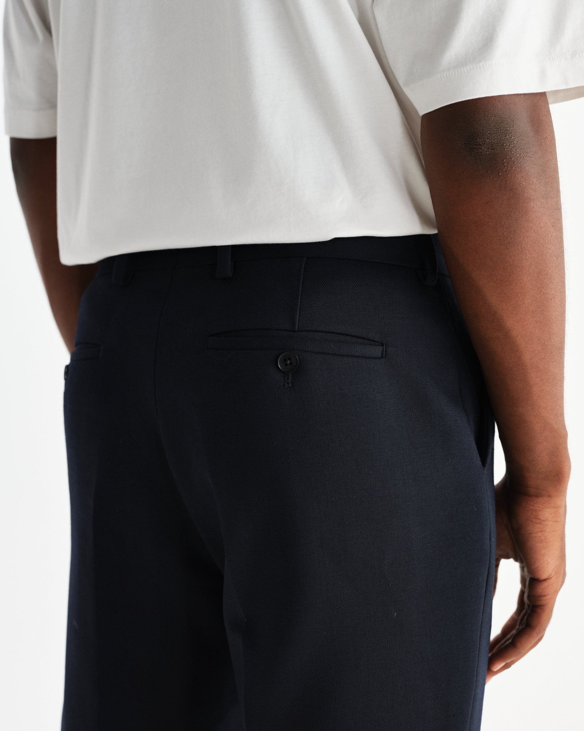 wax london men's Aston - Navy Heavy Twill Trousers