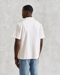 wax london men's Atwood - Ecru Textured Organic Cotton Polo Shirt
