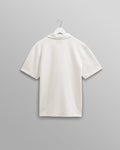 wax london men's Atwood - Ecru Textured Organic Cotton Polo Shirt