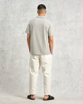 wax london men's Atwood - Grey Marl Textured Organic Cotton Polo Shirt