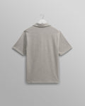 wax london men's Atwood - Grey Marl Textured Organic Cotton Polo Shirt