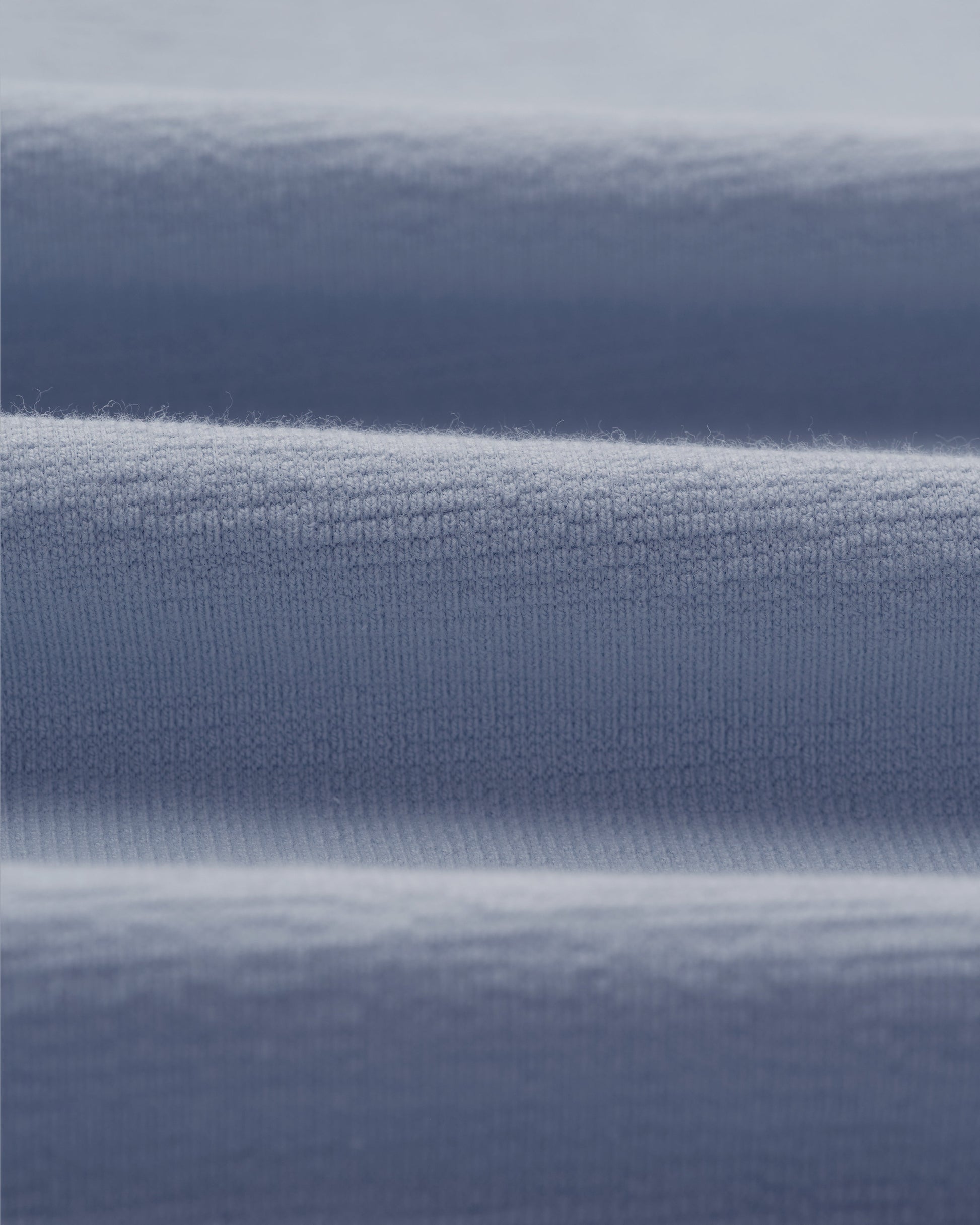 wax london men's Atwood - Mid Blue Textured Organic Cotton Polo Shirt