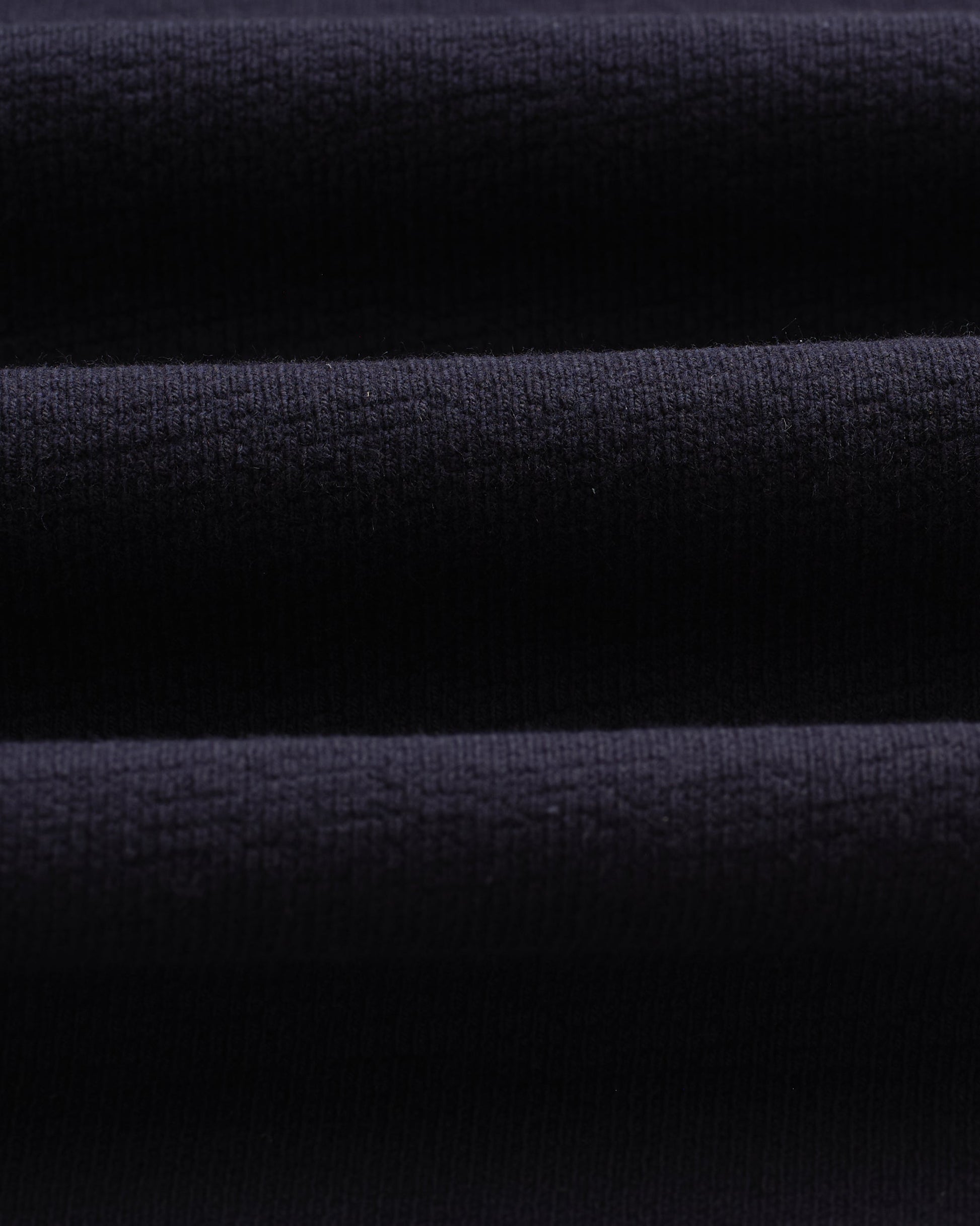 wax london men's Atwood - Navy Textured Organic Cotton Polo Shirt