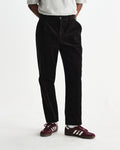 wax london men's Aubyn - Black Soft Corduroy Pleated Trousers