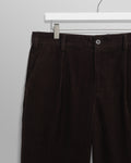 wax london men's Aubyn - Black Soft Corduroy Pleated Trousers