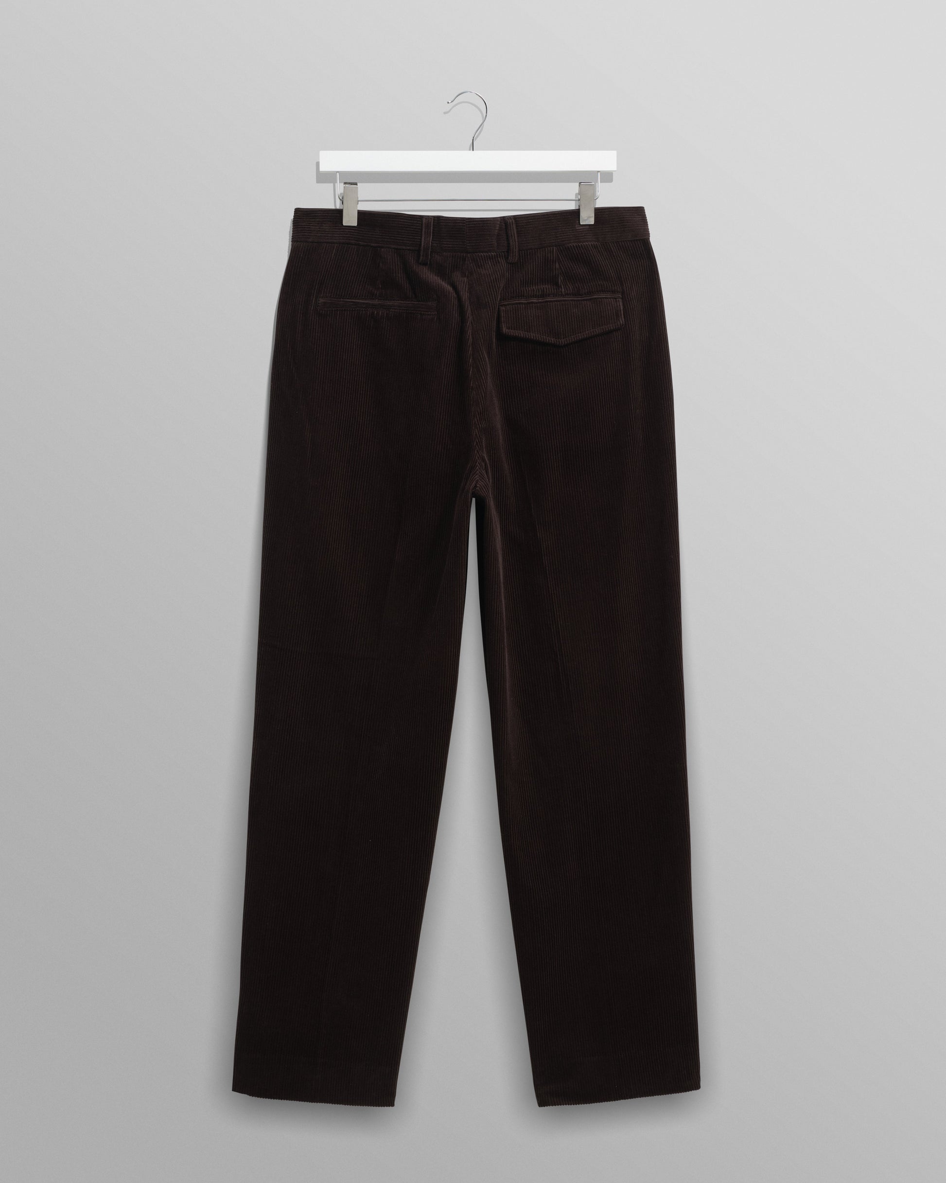 wax london men's Aubyn - Black Soft Corduroy Pleated Trousers