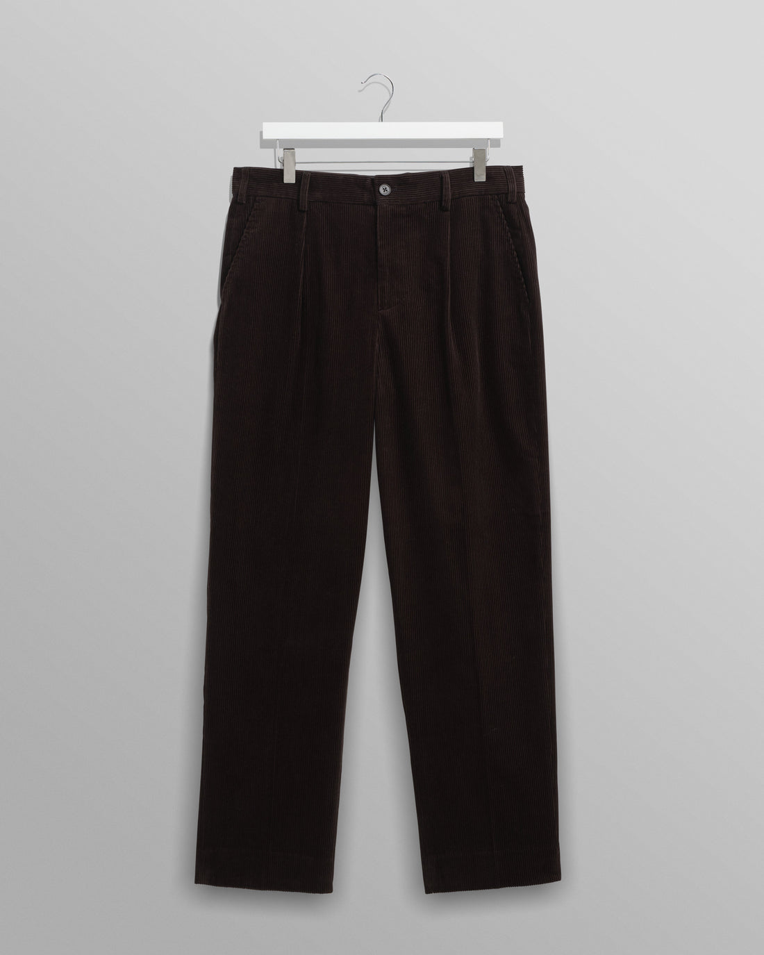 wax london men's Aubyn - Black Soft Corduroy Pleated Trousers