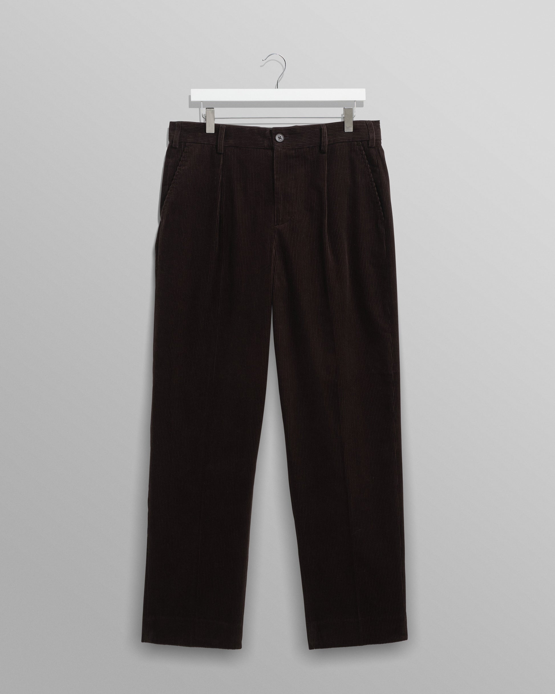 wax london men's Aubyn - Black Soft Corduroy Pleated Trousers