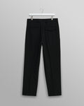 wax london men's Aubyn - Black Wool Blend Twill Pleated Trousers