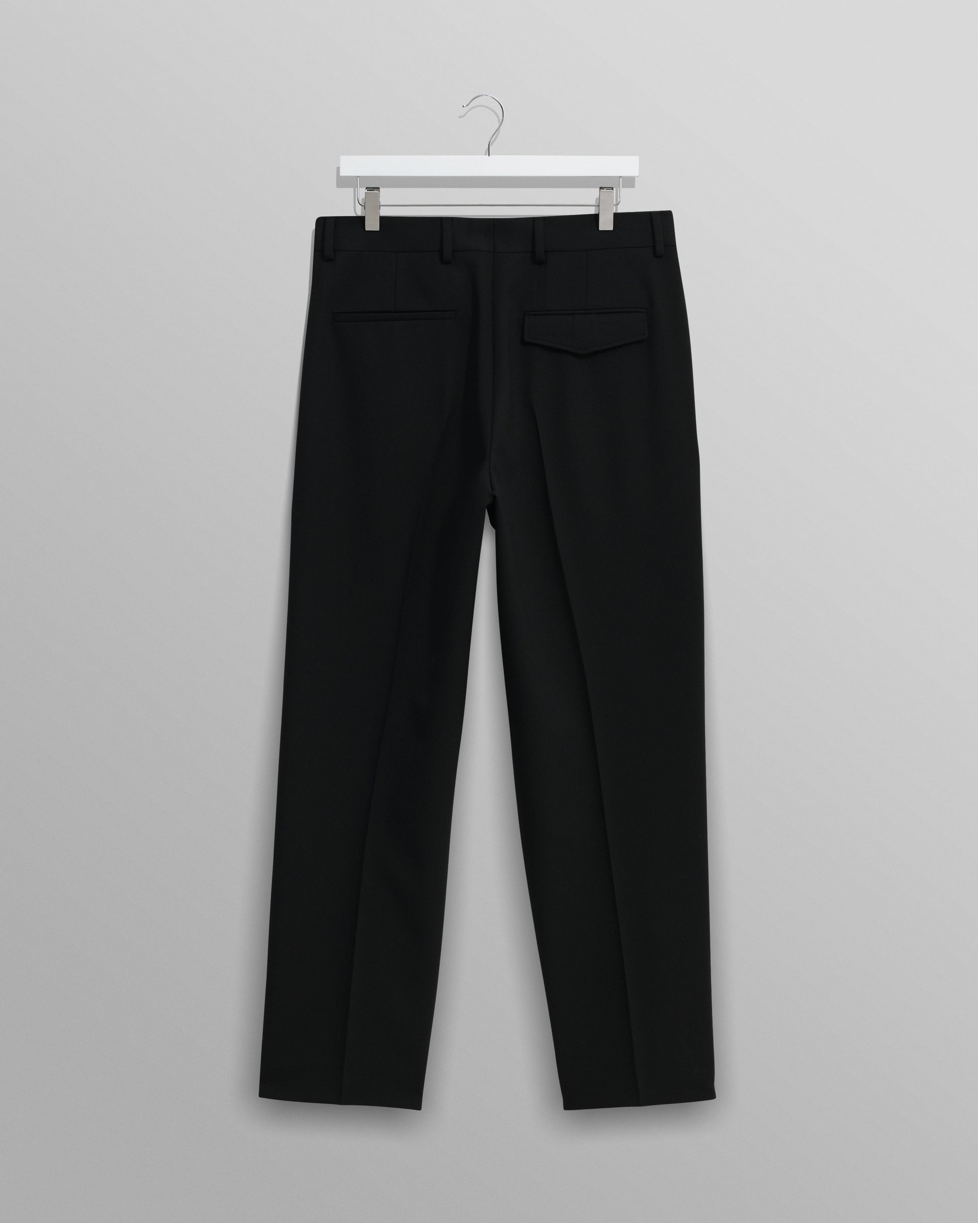 wax london men's Aubyn - Black Wool Blend Twill Pleated Trousers